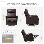 Chocolate Leather Swivel Rocking Recliner Chair