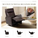 Chocolate Leather Swivel Rocking Recliner Chair