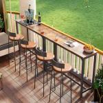 Rustic 55 Inch Bar Height Pub Table