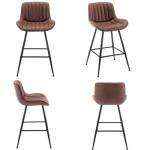 Brown Fabric Bar Stools Set of 2, 24-Inch
