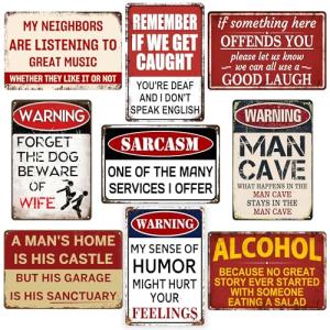 Funny Vintage Metal Signs for Man Cave Decor