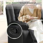 Black Faux Leather Recliner Chair with Overstuffed Comfort