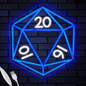 Neon DND Dice Game LED Light Sign