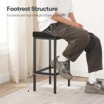 Set of 3 Saddle Bar Stools - Black