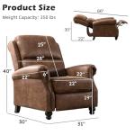 Chocolate Faux Leather Push Back Recliner Armchair