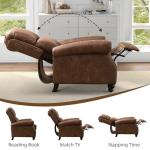 Chocolate Faux Leather Push Back Recliner Armchair