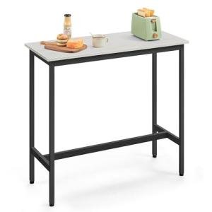 VASAGLE Industrial Bar Table, Rustic White & Black