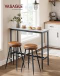 VASAGLE Industrial Bar Table, Rustic White & Black