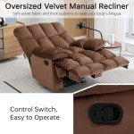 Big & Tall Oversized Recliner Chair in Brown