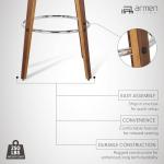 Brown Faux Leather Mid Century Swivel Bar Stool