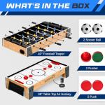 2-in-1 Air Hockey and Foosball Game Table