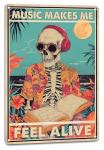 Funny Skull Music Wall Sign for Man Cave