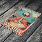 Funny Skull Music Wall Sign for Man Cave