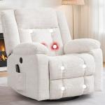 360° Swivel Rocker Recliner with Massage and Heat