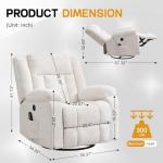360° Swivel Rocker Recliner with Massage and Heat