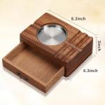 Vintage Wooden Cigar Ashtray with Windproof Lid