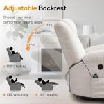 360° Swivel Rocker Recliner with Massage and Heat