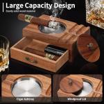 Vintage Wooden Cigar Ashtray with Windproof Lid