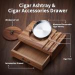 Vintage Wooden Cigar Ashtray with Windproof Lid