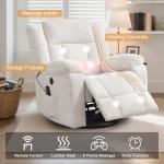 360° Swivel Rocker Recliner with Massage and Heat