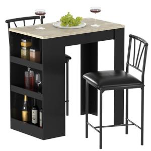Small Bar Table Set with Stools for Two
