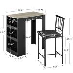 Small Bar Table Set with Stools for Two