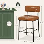 Whiskey Brown Counter Height Bar Stools Set of 2