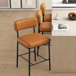Whiskey Brown Counter Height Bar Stools Set of 2