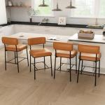 Whiskey Brown Counter Height Bar Stools Set of 2