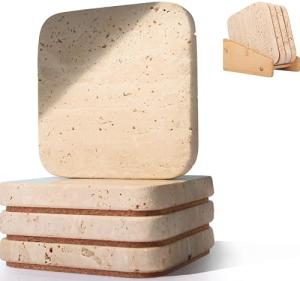 Natural Stone Coasters Set for Home Bar