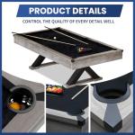 Rustic Grey 84" Pool Table with Accessories