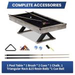 Rustic Grey 84" Pool Table with Accessories