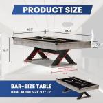 Rustic Grey 84" Pool Table with Accessories