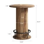 Tribesigns 39.4" Round Bar Table with Footrest