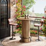 Tribesigns 39.4" Round Bar Table with Footrest