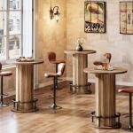 Tribesigns 39.4" Round Bar Table with Footrest
