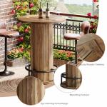 Tribesigns 39.4" Round Bar Table with Footrest