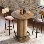 Tribesigns 39.4" Round Bar Table with Footrest