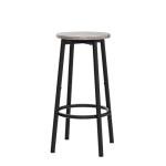 Set of 2 Round Bar Stools with Footrest