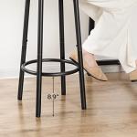 Set of 2 Round Bar Stools with Footrest