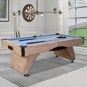 7FT Matte-Black Pool Table with Ball Return