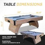 7FT Matte-Black Pool Table with Ball Return