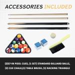 7FT Matte-Black Pool Table with Ball Return