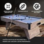 7FT Matte-Black Pool Table with Ball Return