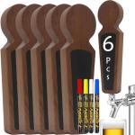 6-Pack Beer Tap Handles with 4 Markers