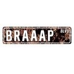 Braaap Blvd Motocross Metal Sign for Man Cave