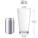 Unbreakable 22 Ounce Plastic Beer Glasses - 6 Pack