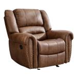 CANMOV Overstuffed Leather Rocker Recliner Chair