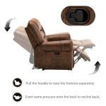 CANMOV Overstuffed Leather Rocker Recliner Chair
