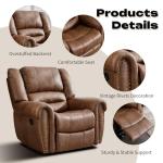 CANMOV Overstuffed Leather Rocker Recliner Chair